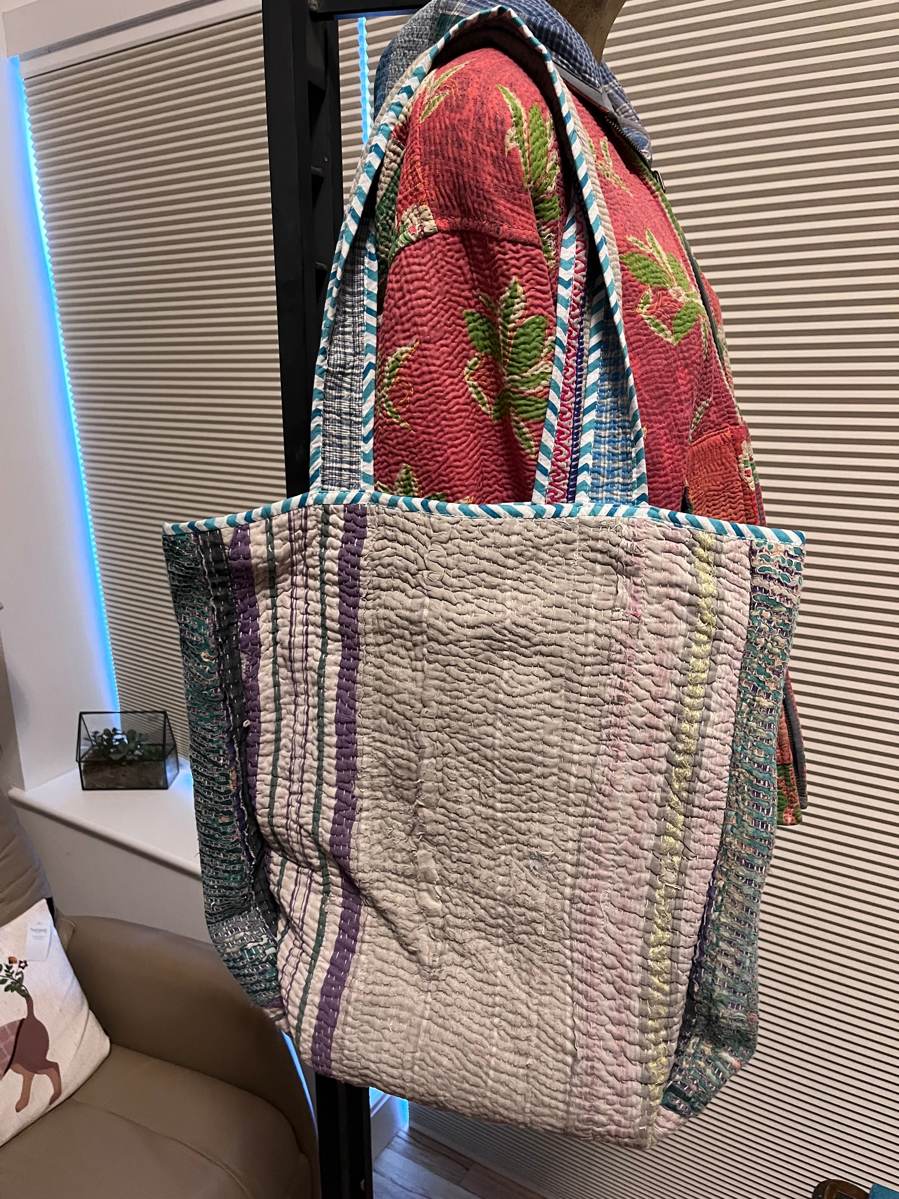 Kantha Trimmed Tote Bag