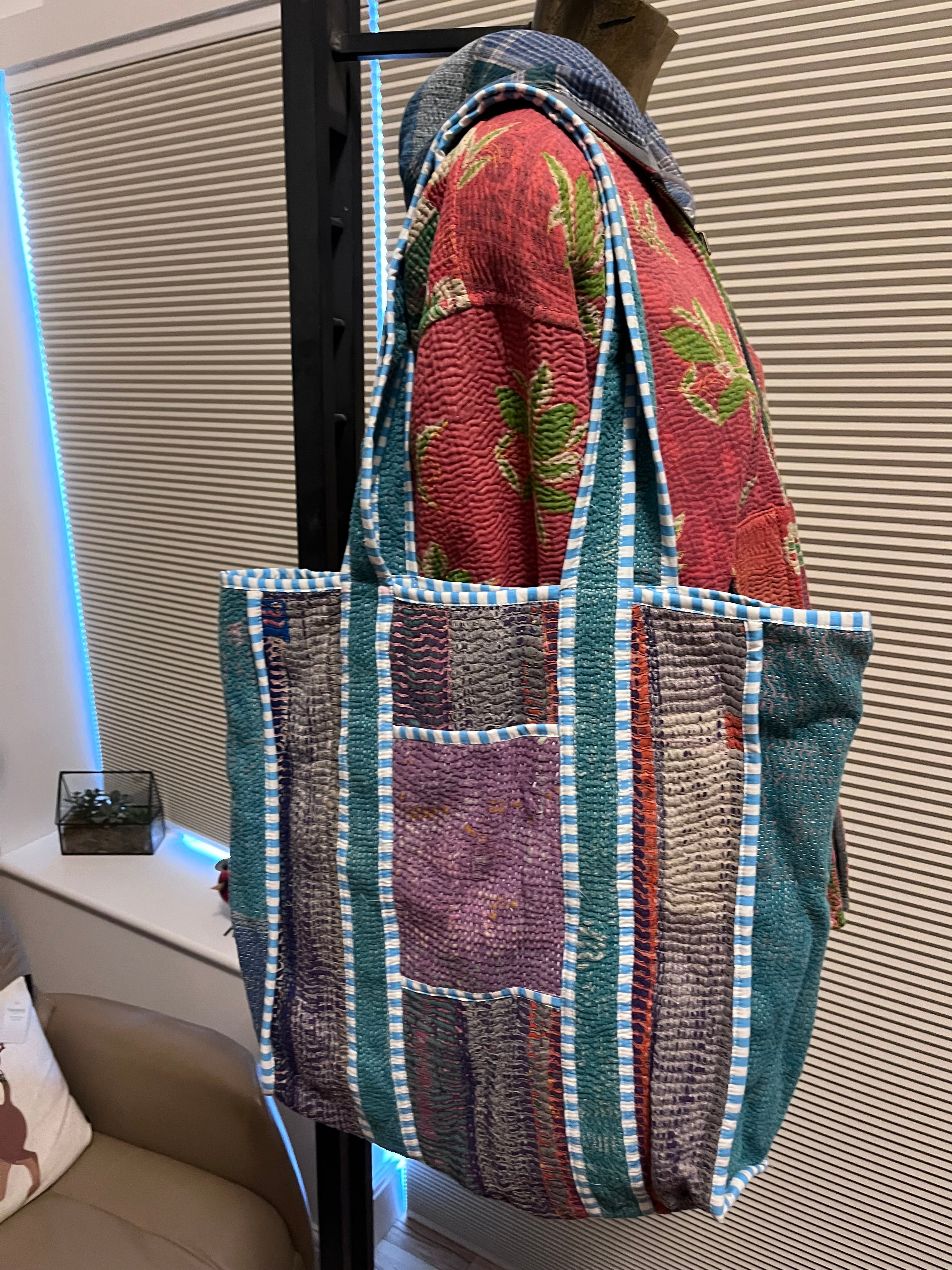 Kantha Trimmed Tote Bag