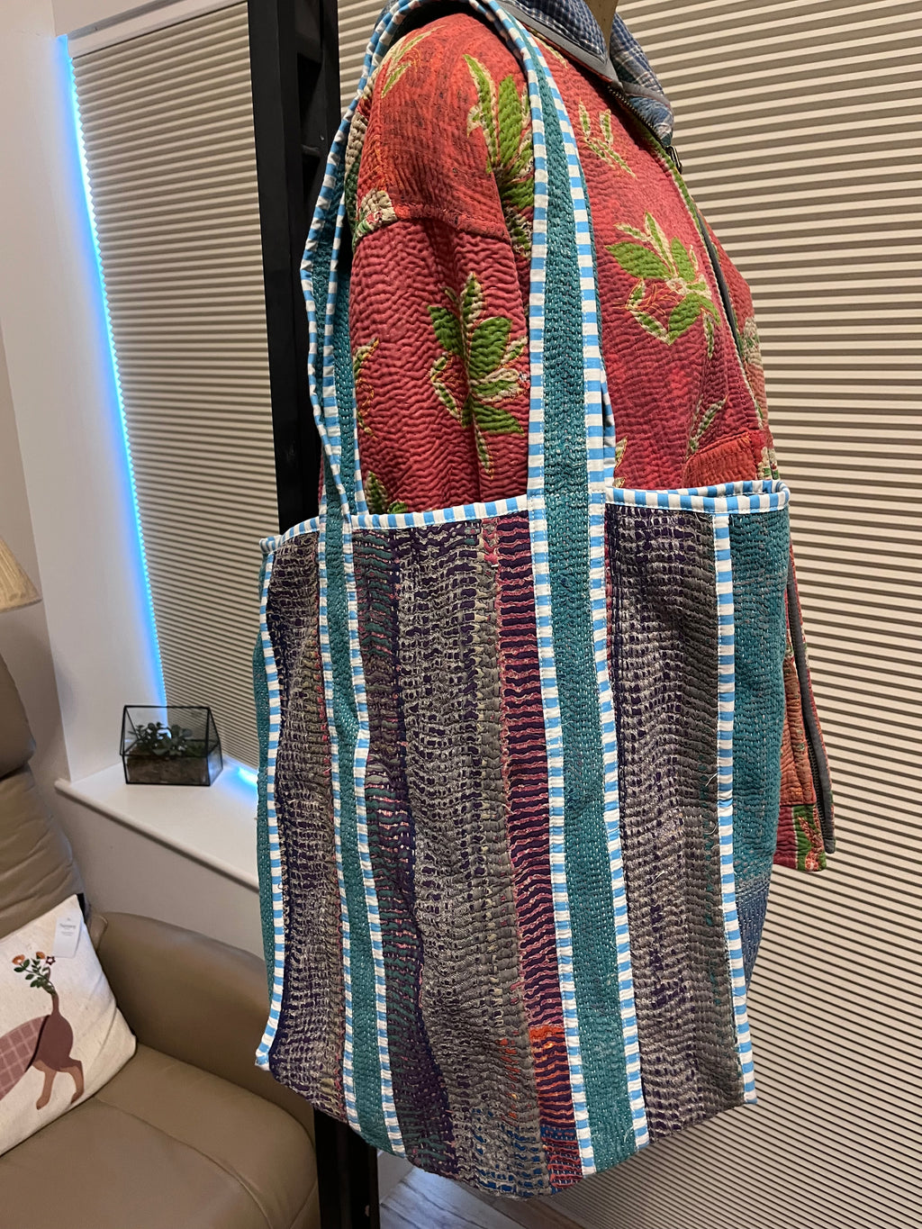 Kantha Trimmed Tote Bag