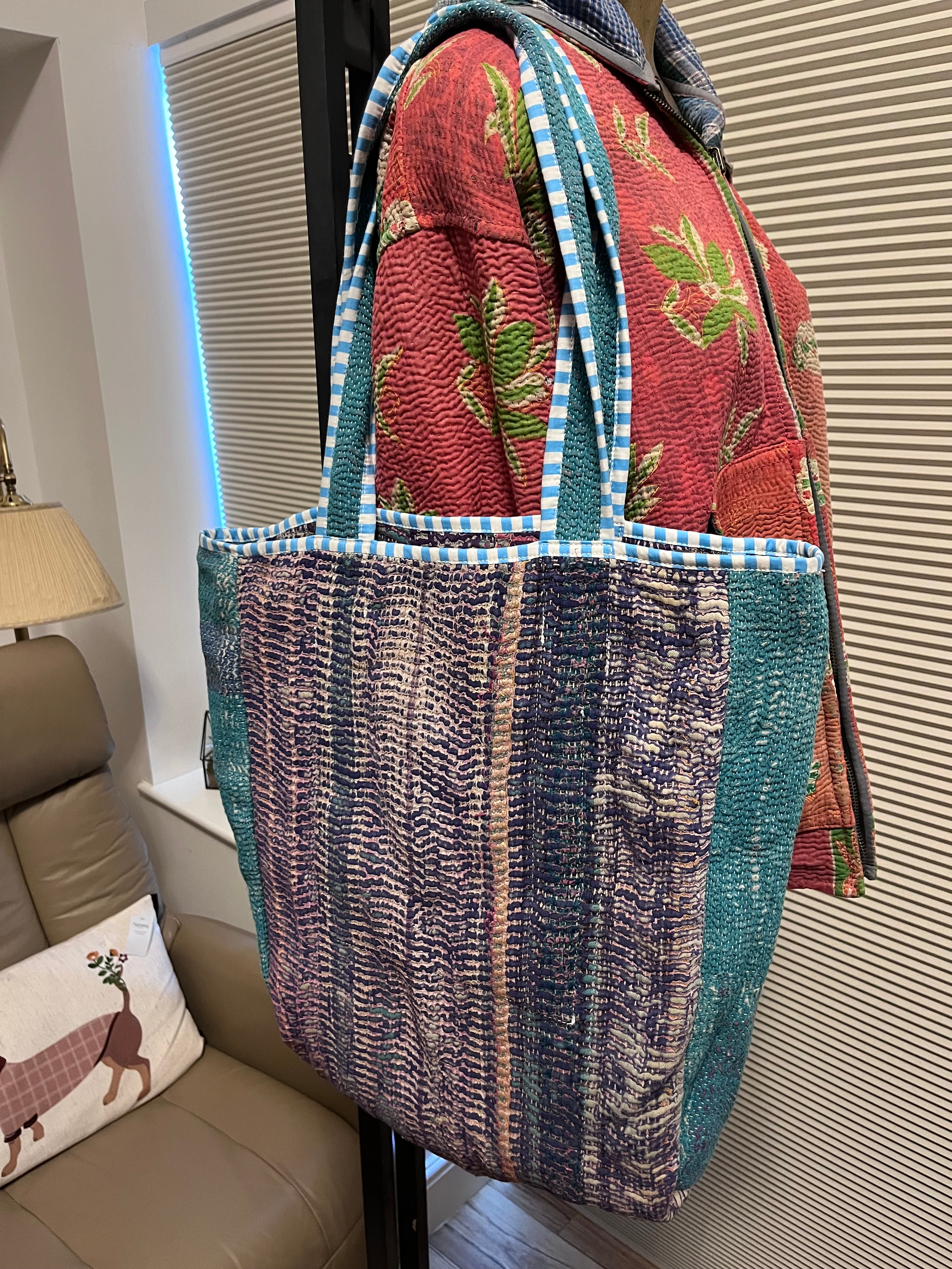 Kantha Trimmed Tote Bag