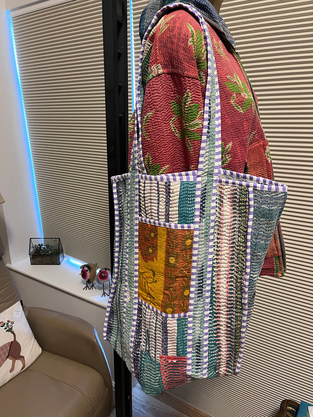 Kantha Trimmed Tote Bag