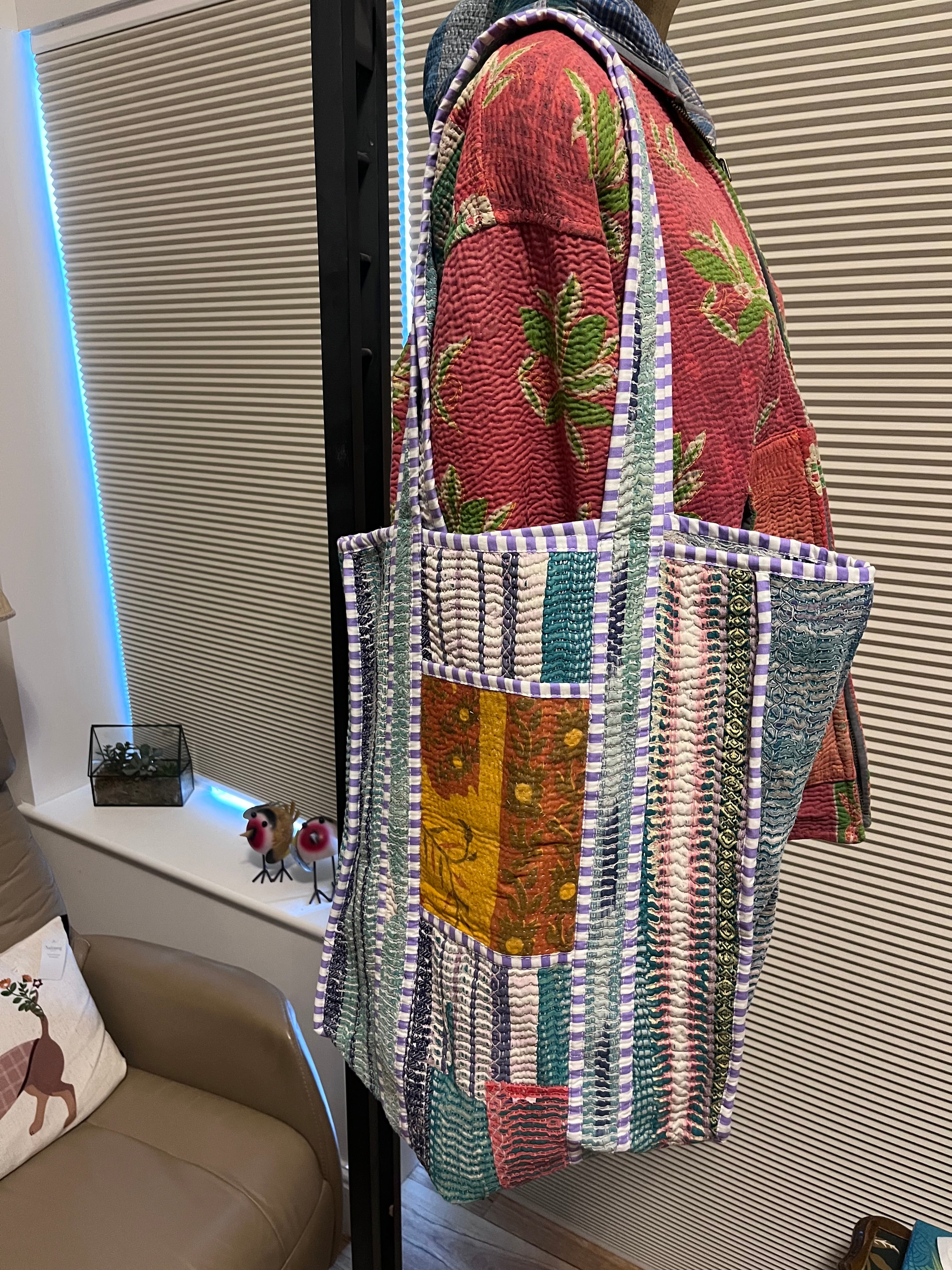 Kantha Trimmed Tote Bag