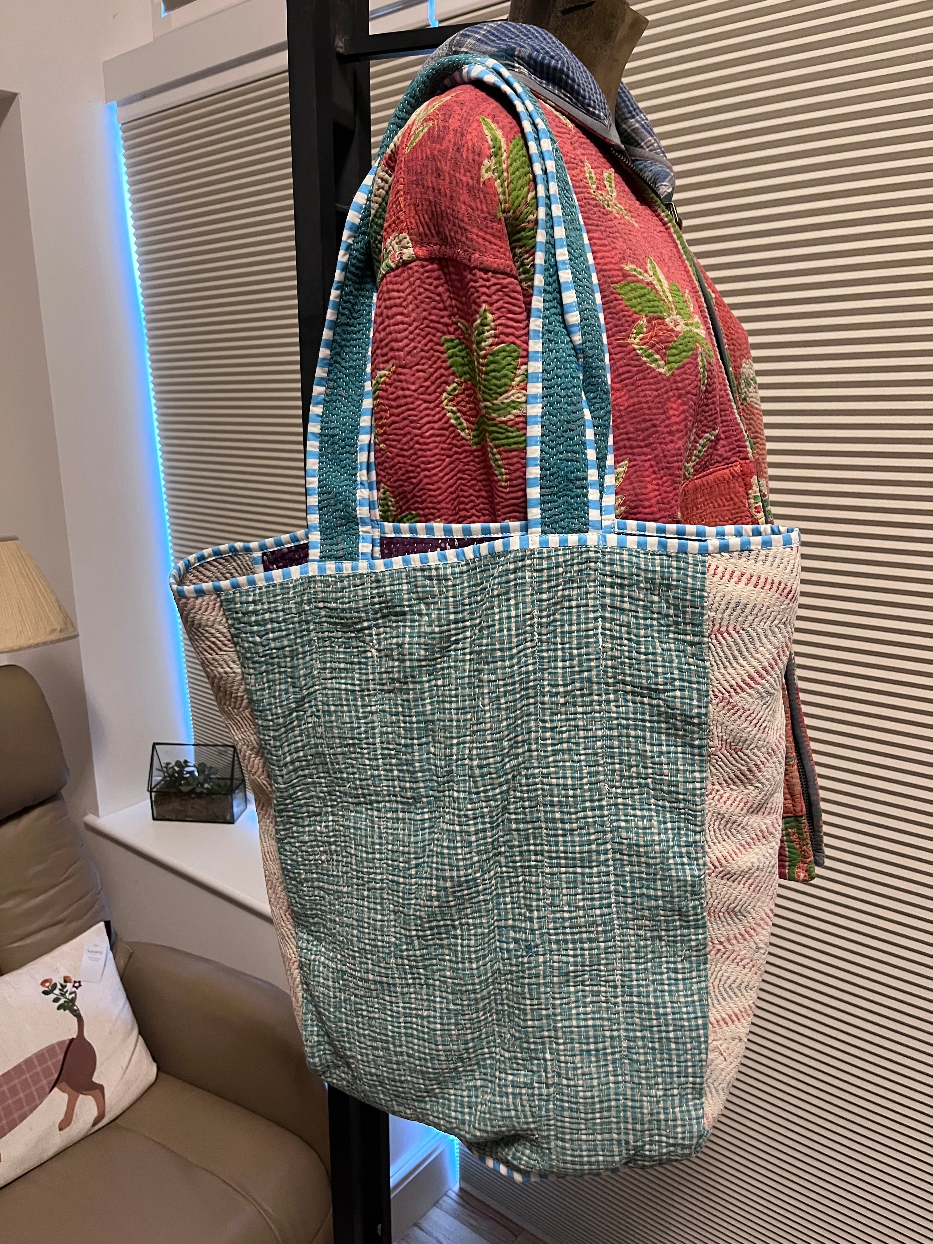 Kantha Trimmed Tote Bag