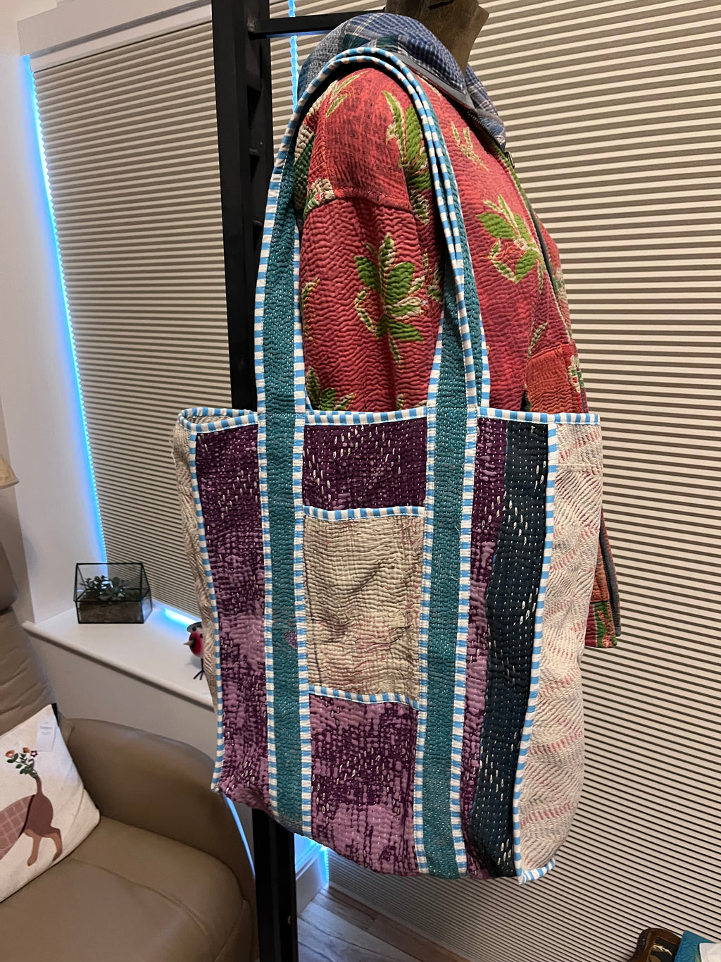 Kantha Trimmed Tote Bag