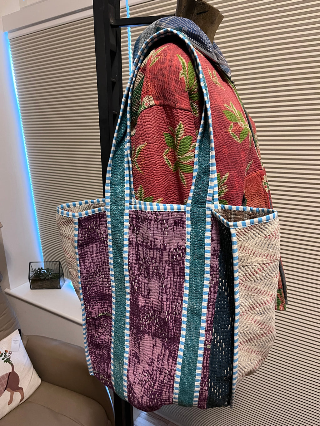 Kantha Trimmed Tote Bag
