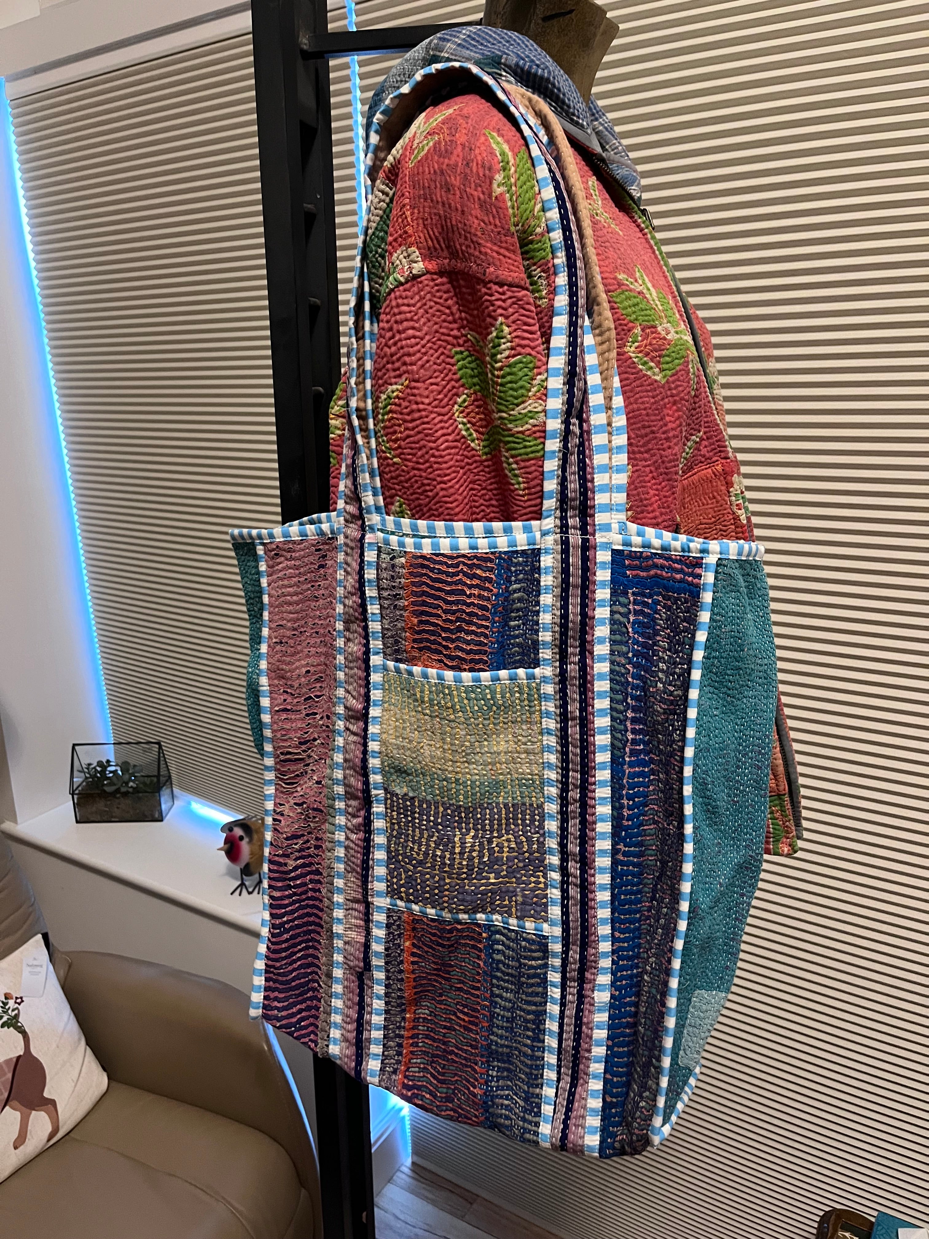 Kantha Trimmed Tote Bag