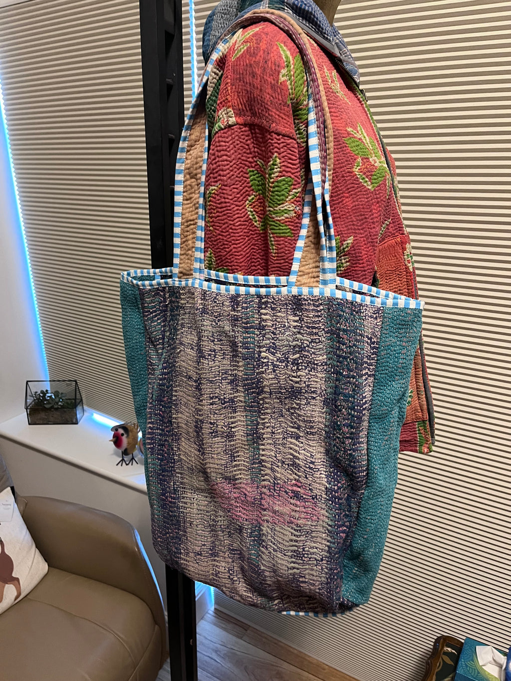 Kantha Trimmed Tote Bag