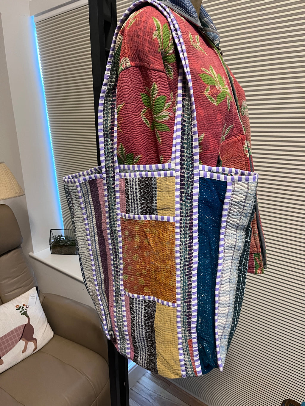 Kantha Trimmed Tote Bag