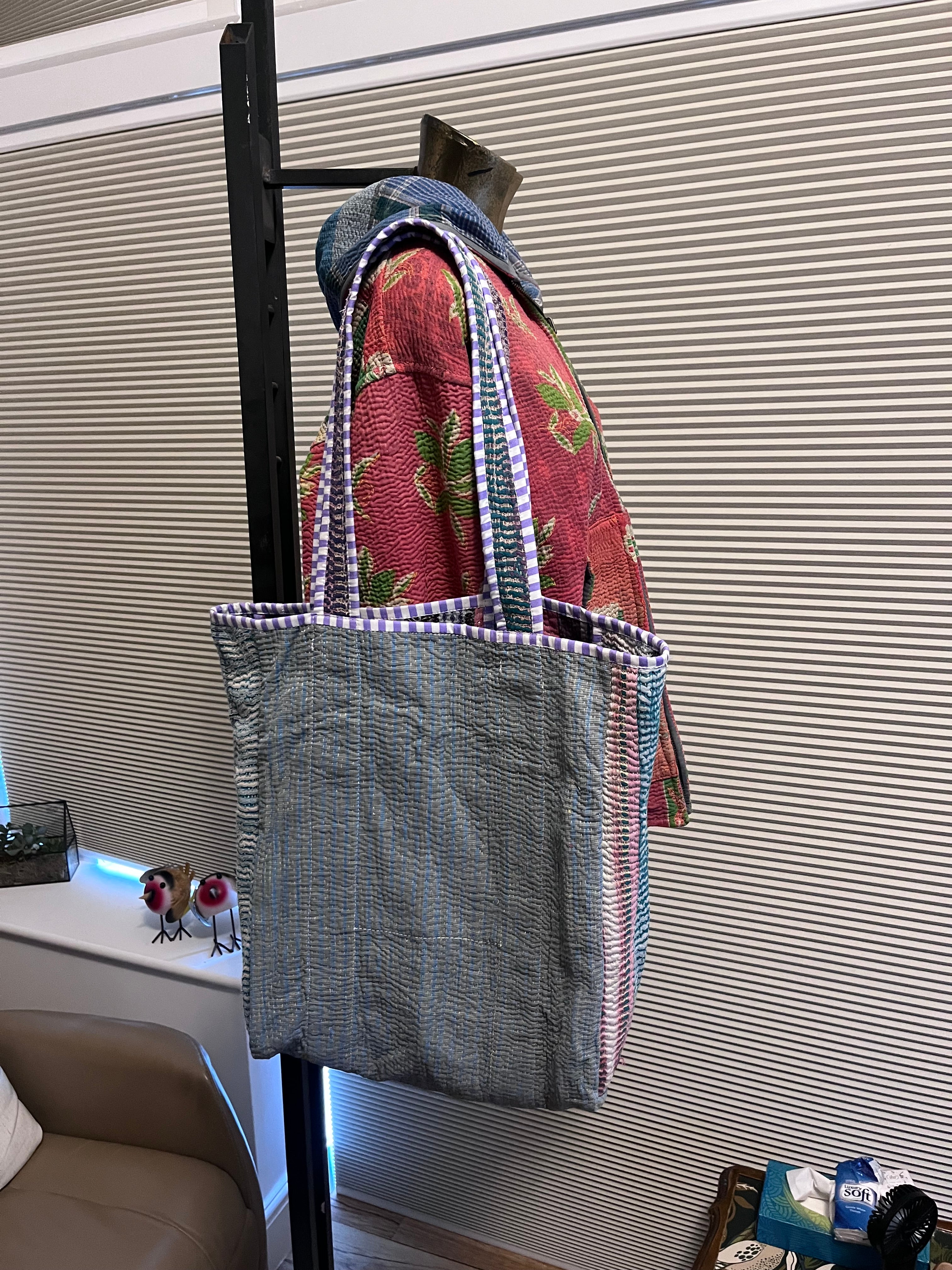 Kantha Trimmed Tote Bag