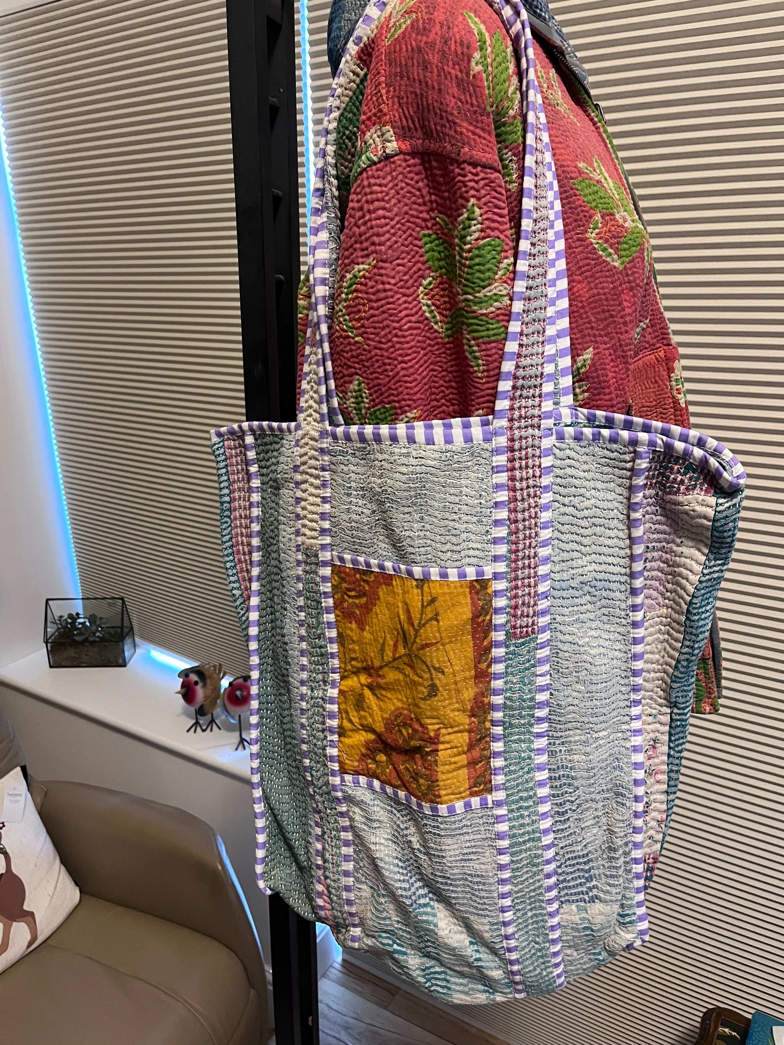 Kantha Trimmed Tote Bag