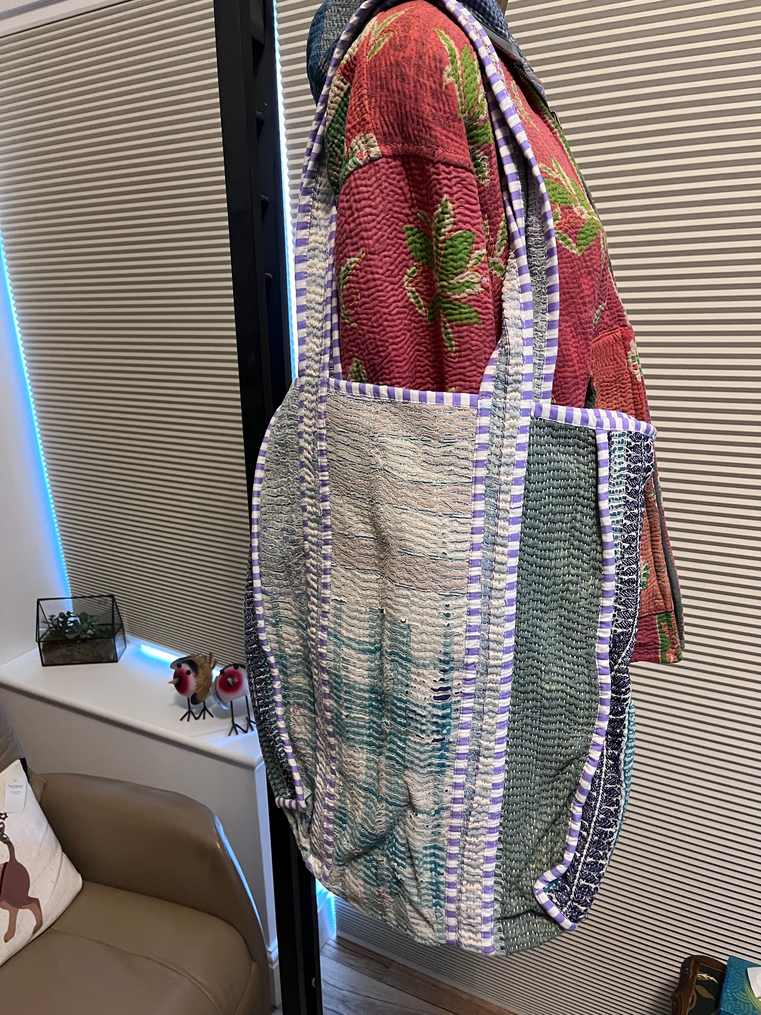 Kantha Trimmed Tote Bag