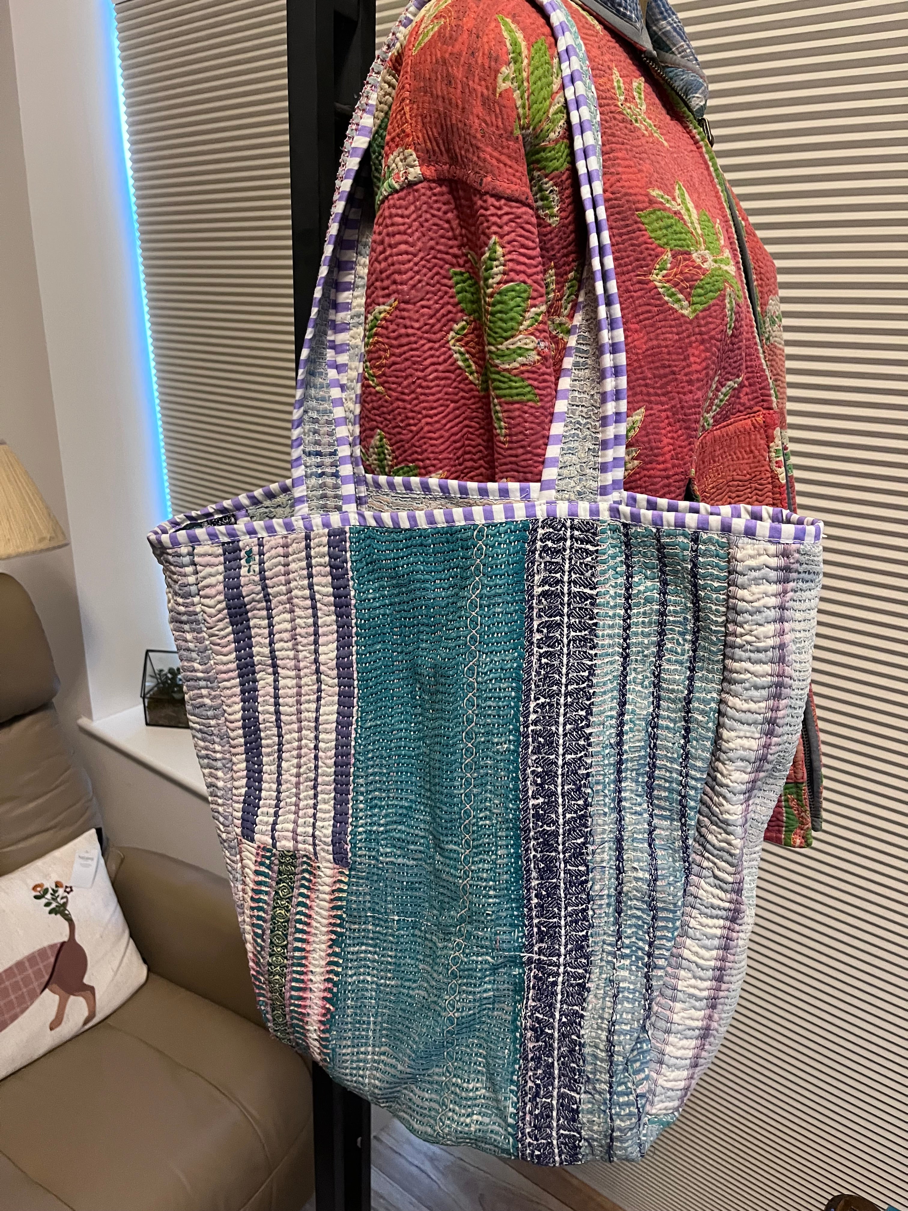 Kantha Trimmed Tote Bag