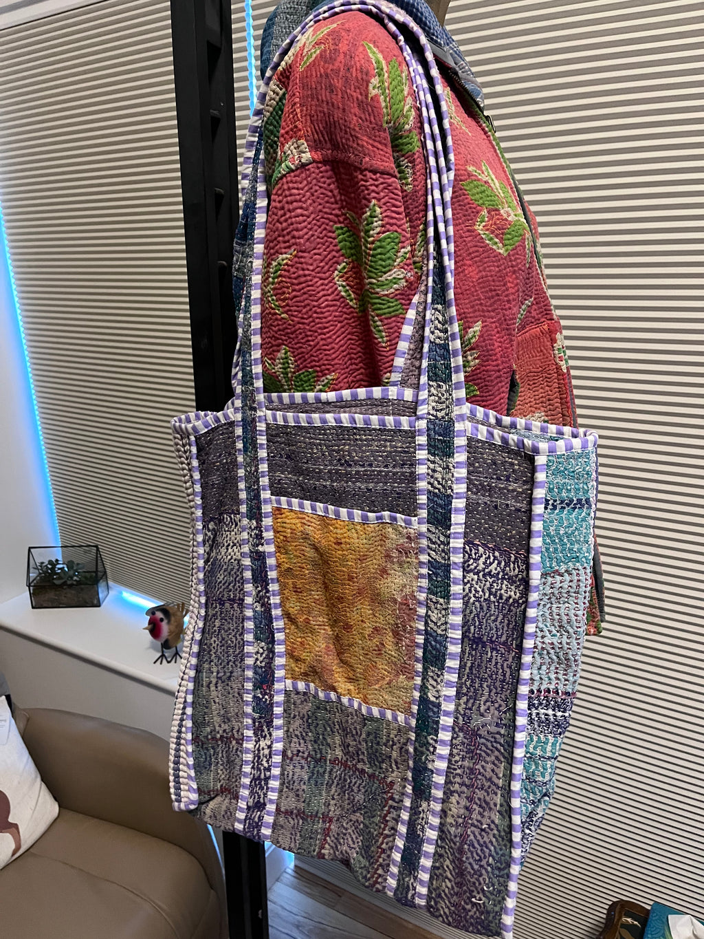 Kantha Trimmed Tote Bag