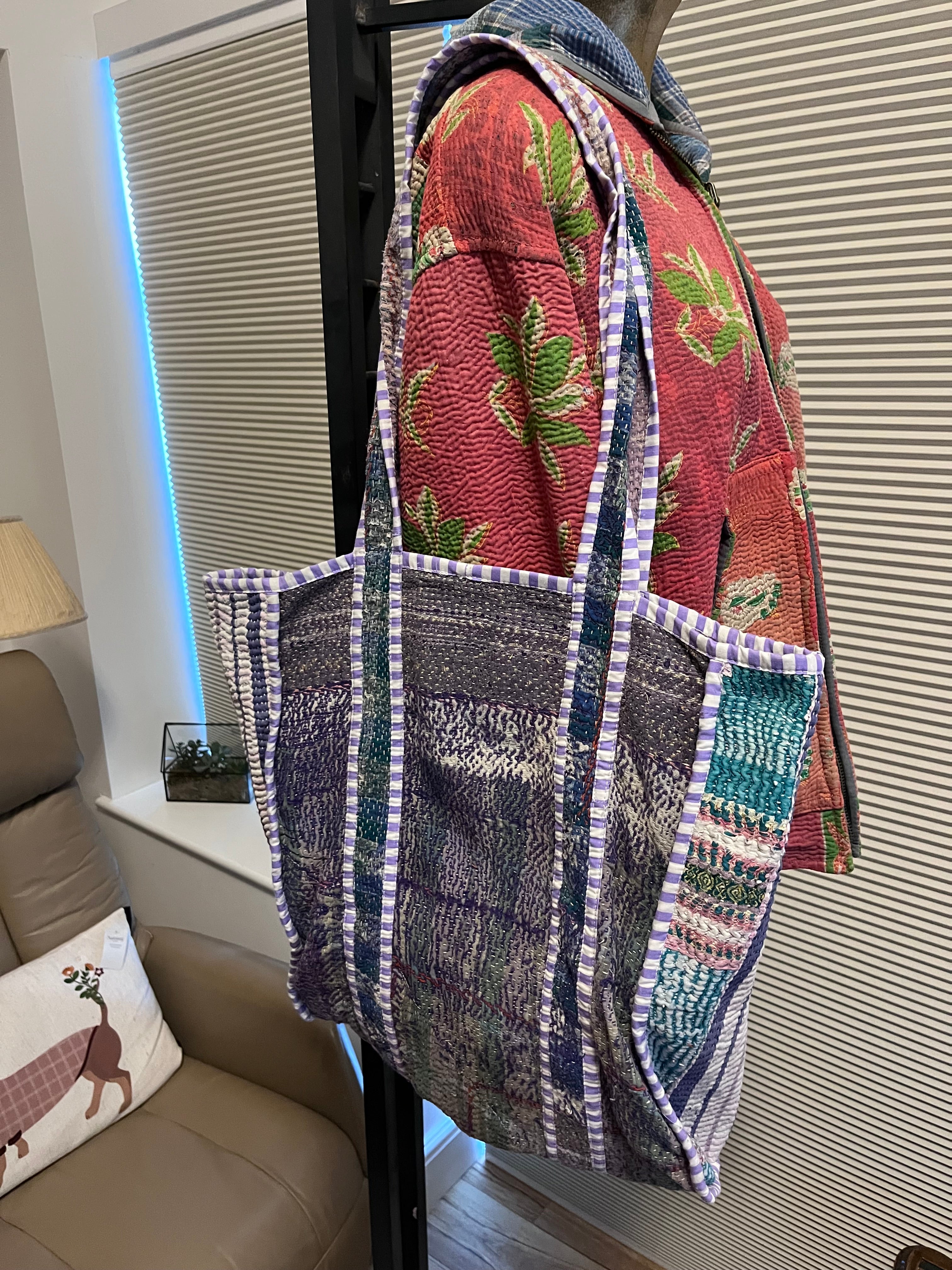 Kantha Trimmed Tote Bag