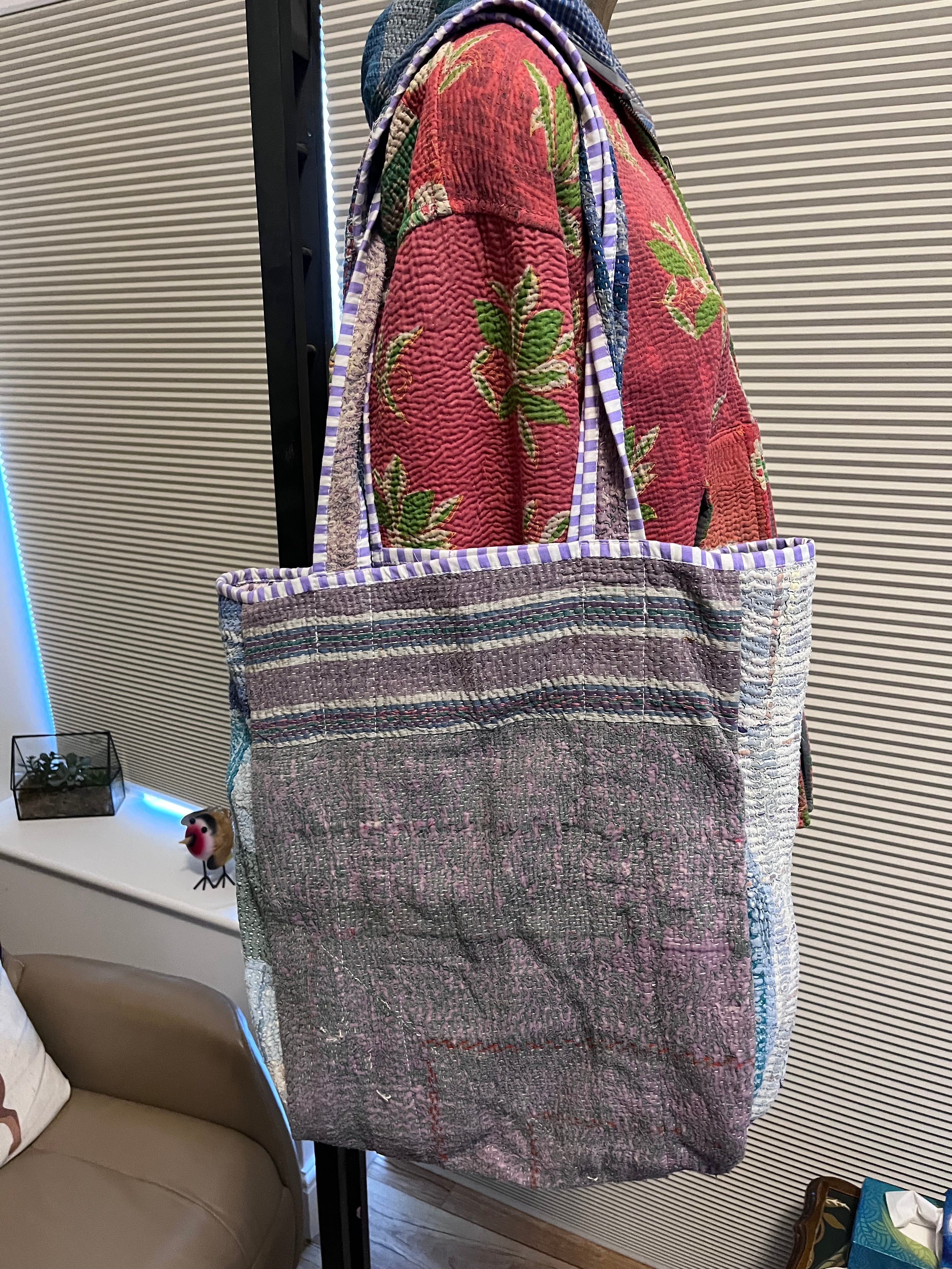 Kantha Trimmed Tote Bag