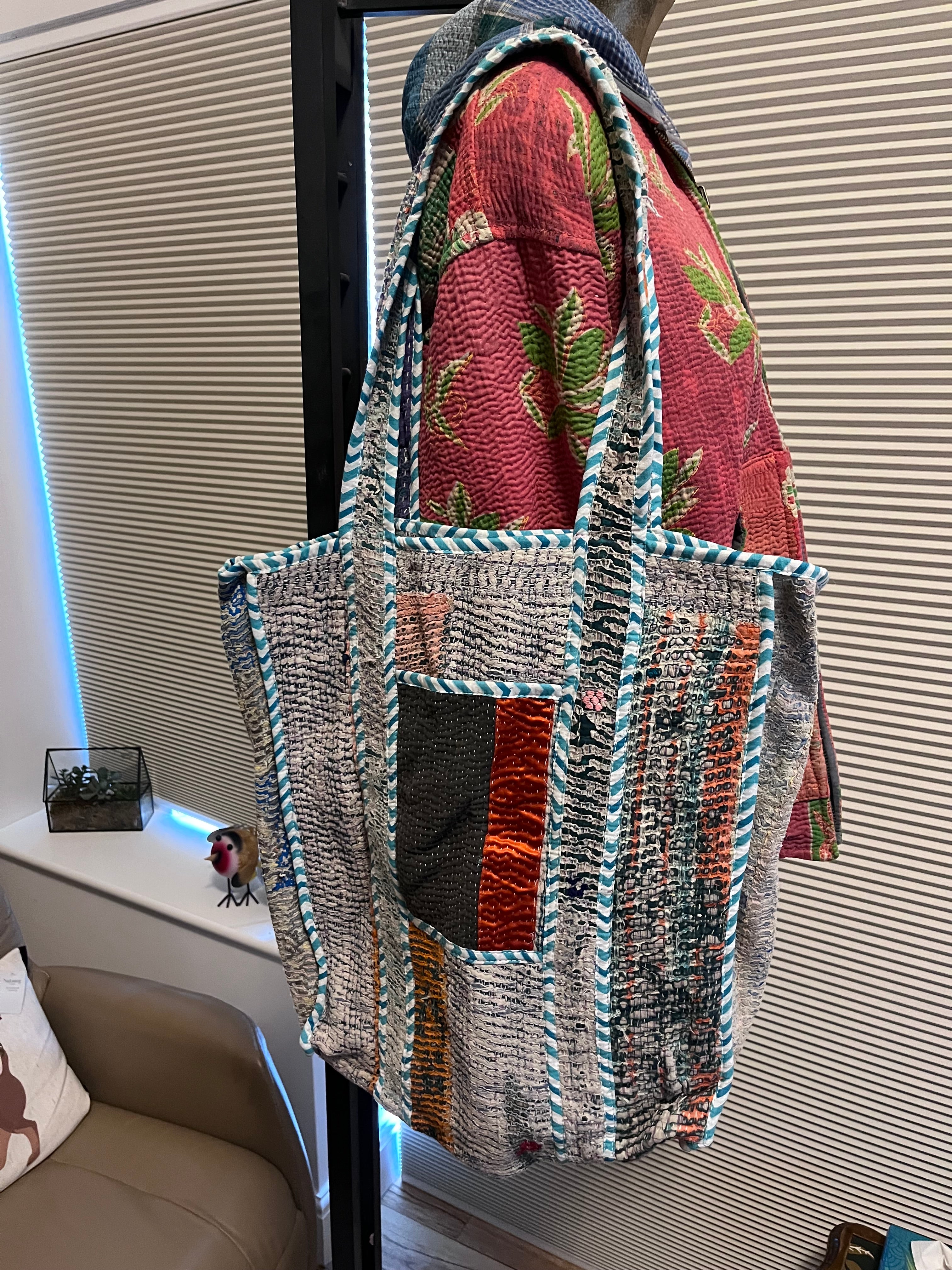 Kantha Trimmed Tote Bag