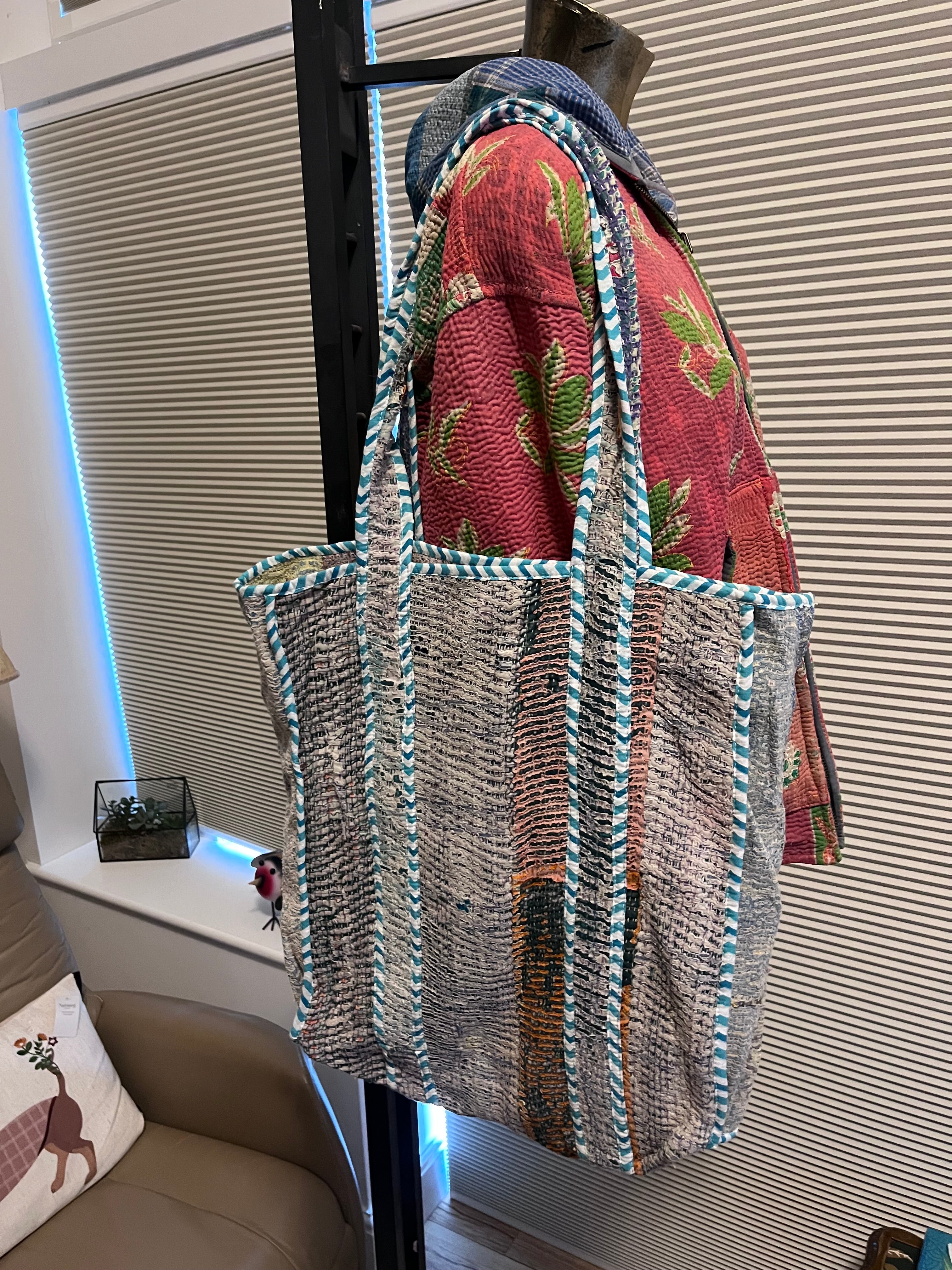 Kantha Trimmed Tote Bag