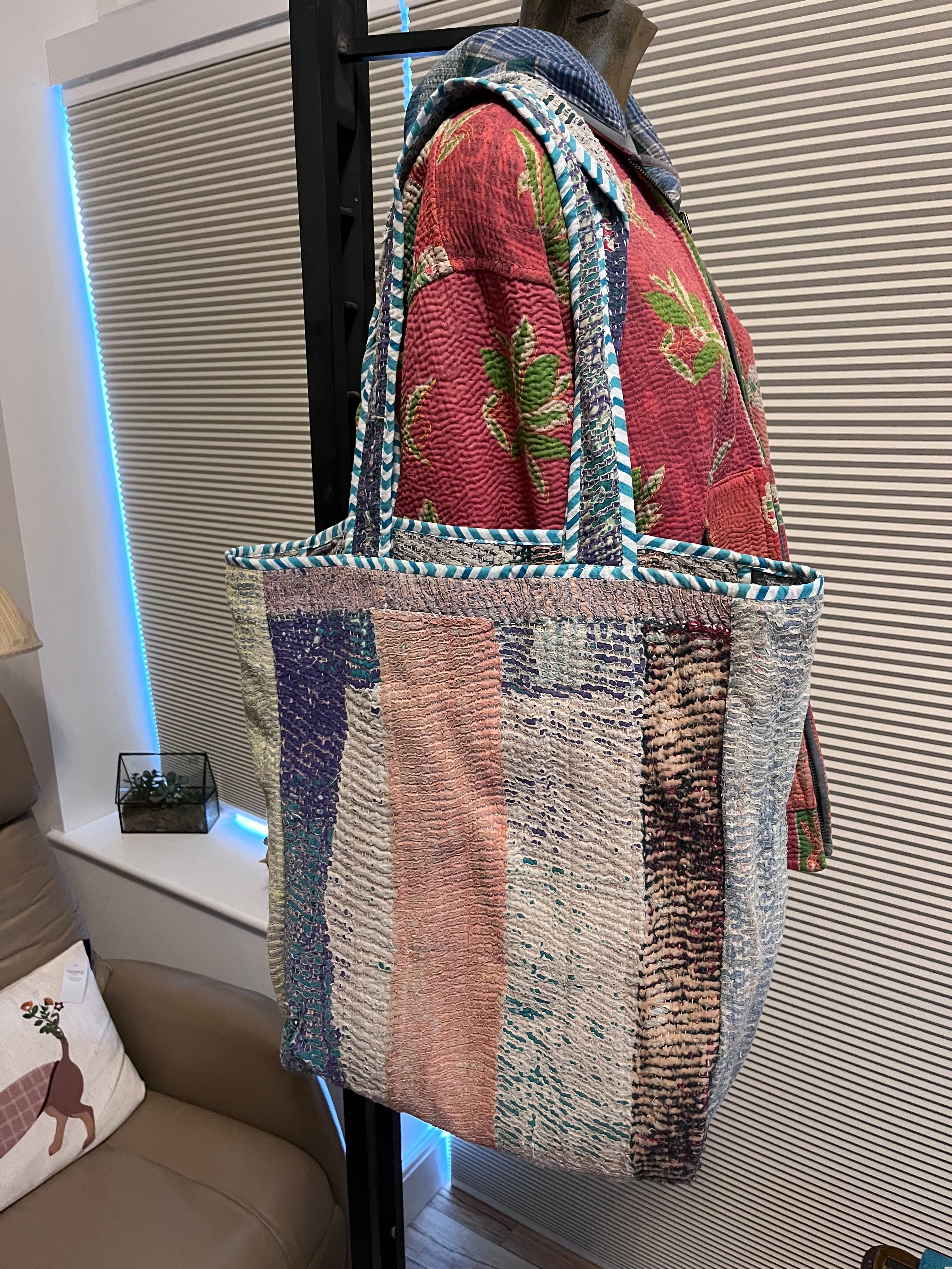 Kantha Trimmed Tote Bag