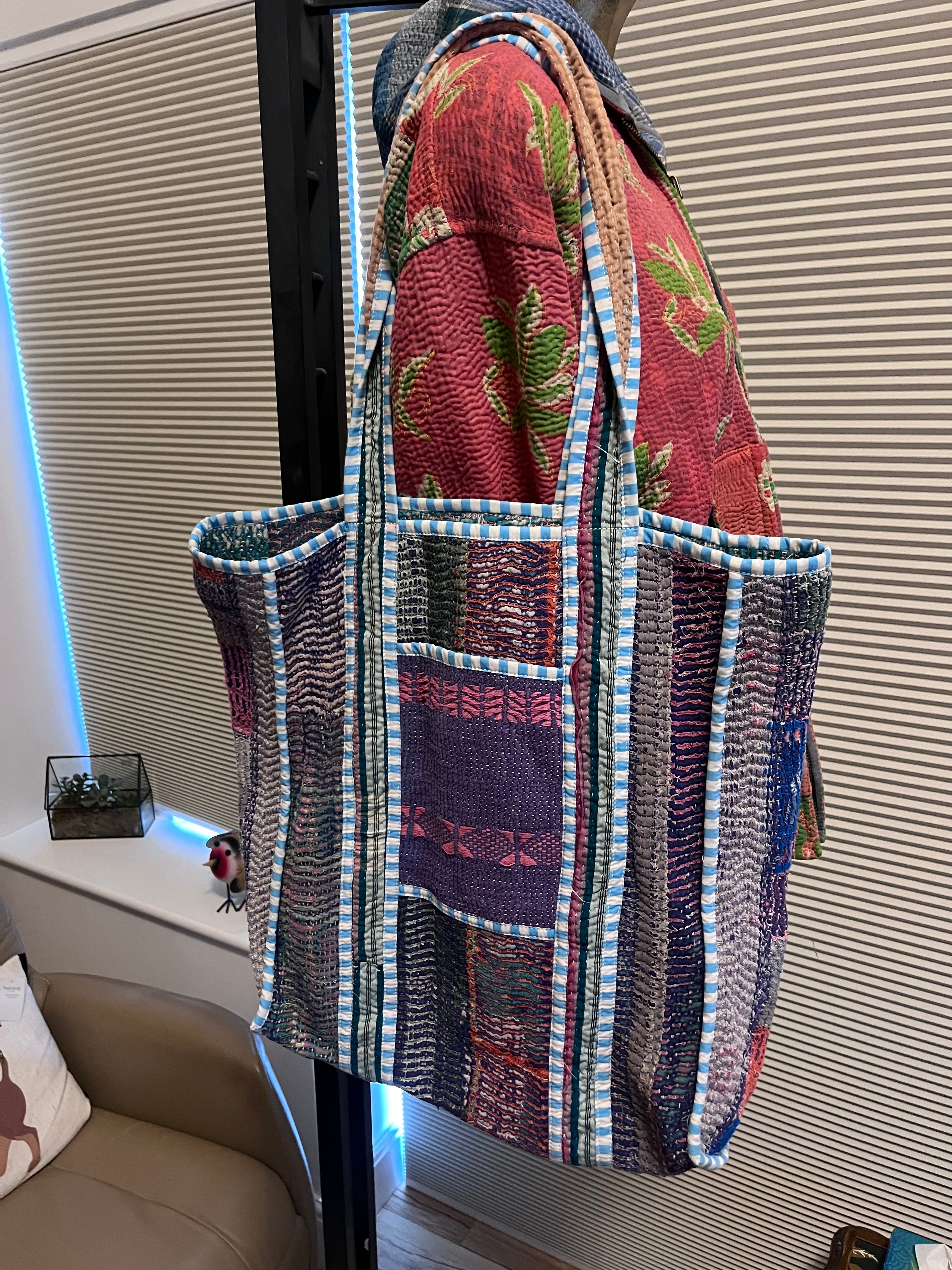 Kantha Trimmed Tote Bag