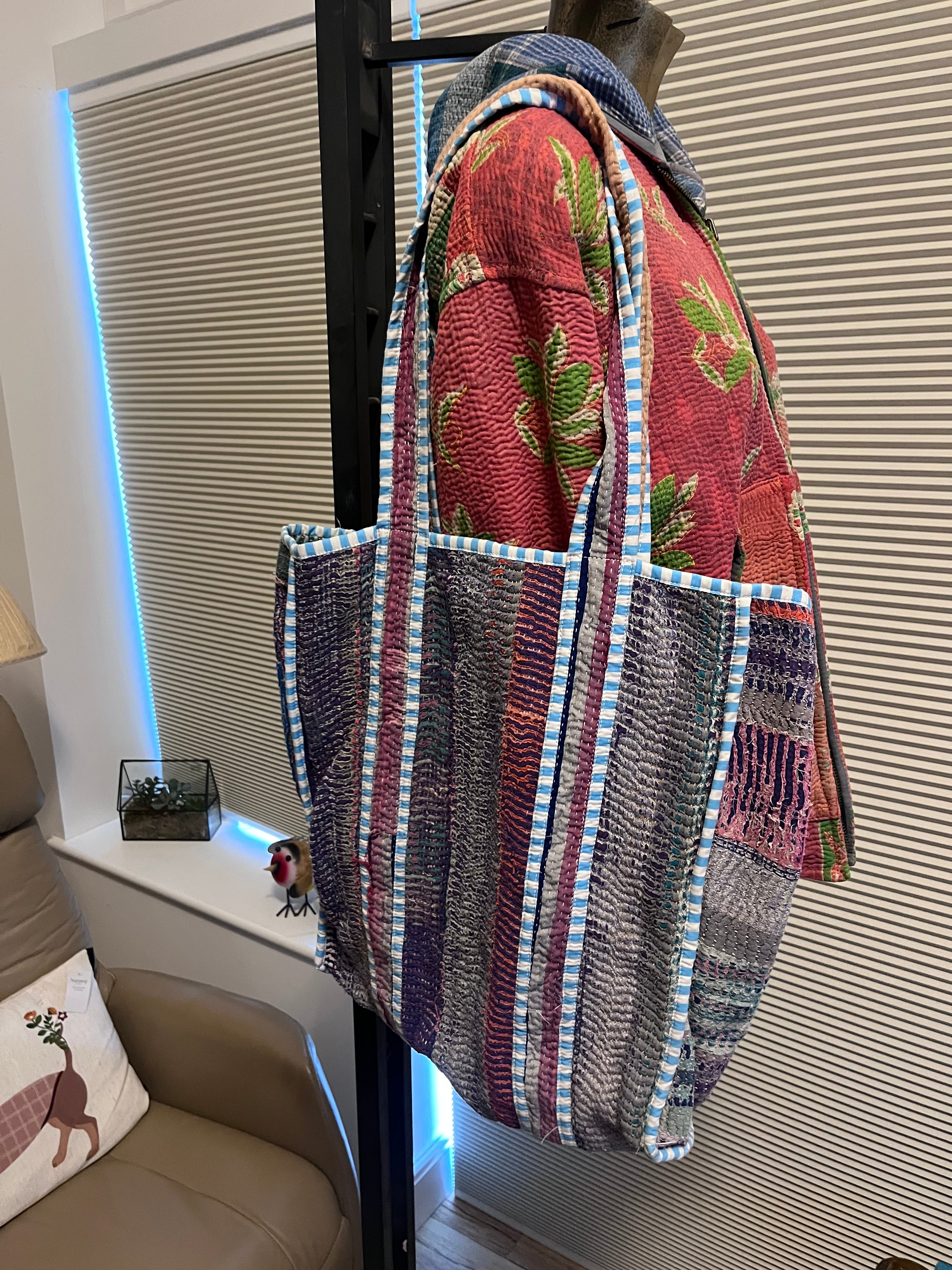 Kantha Trimmed Tote Bag