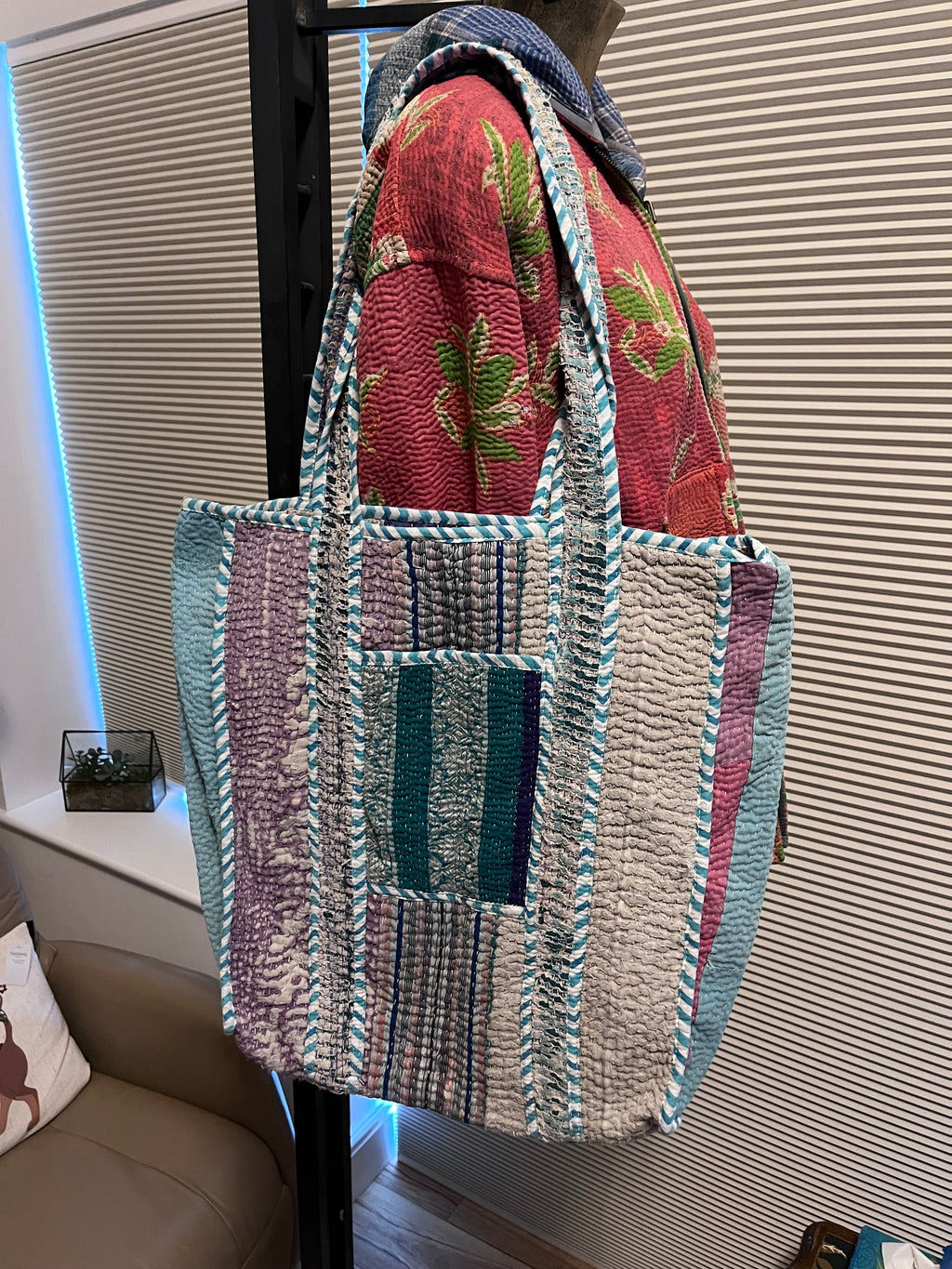 Kantha Trimmed Tote Bag