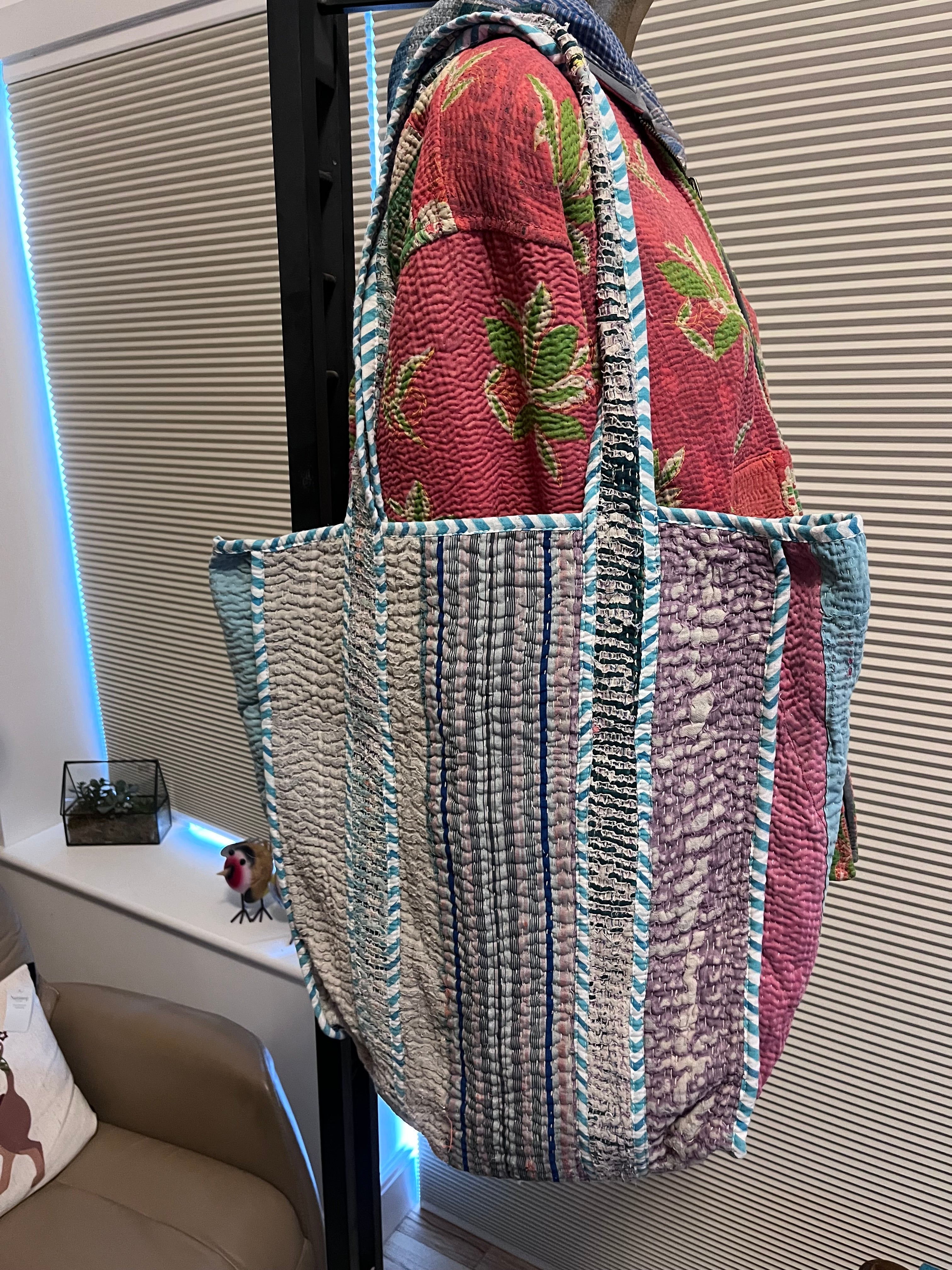 Kantha Trimmed Tote Bag
