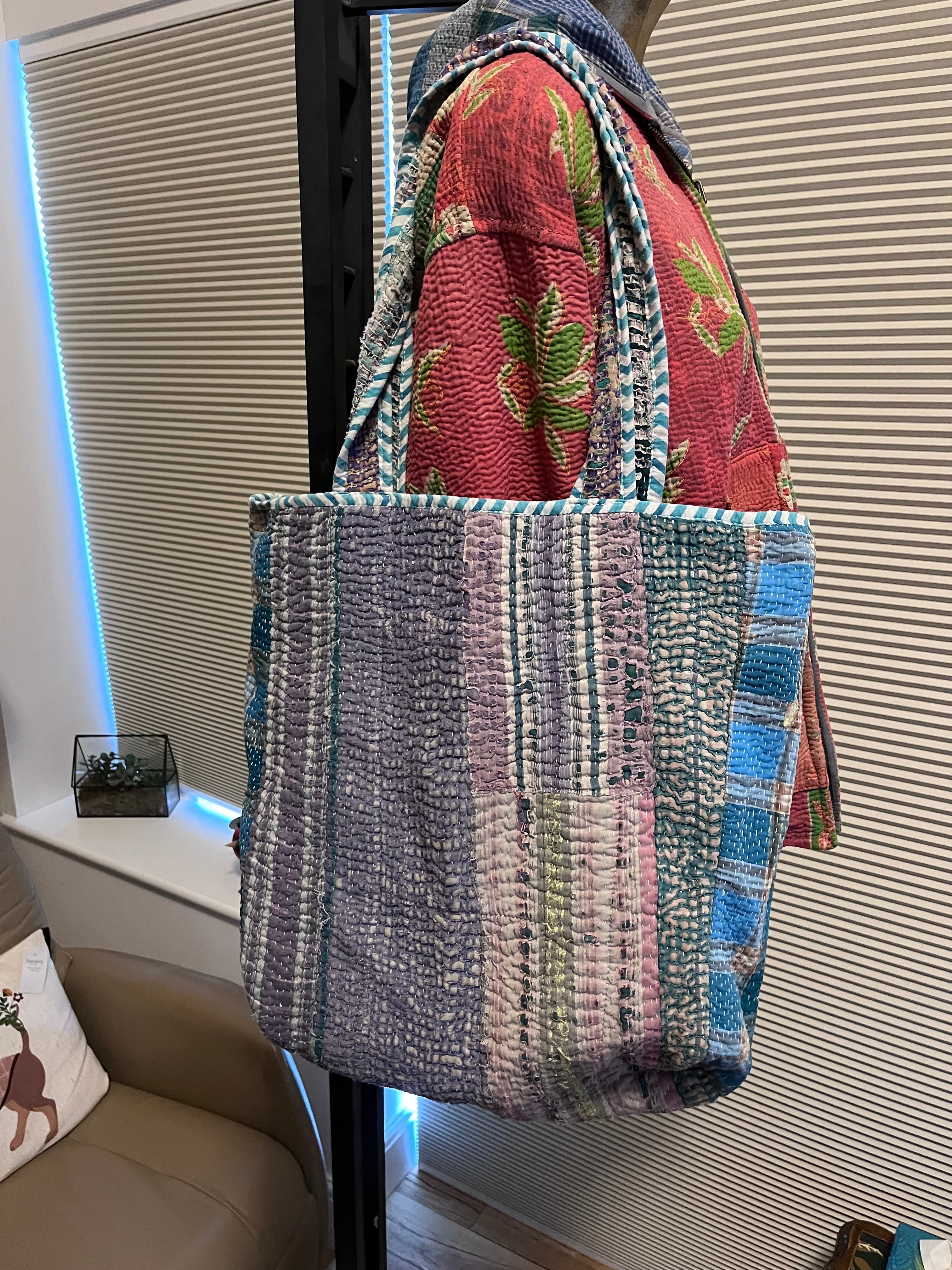 Kantha Trimmed Tote Bag