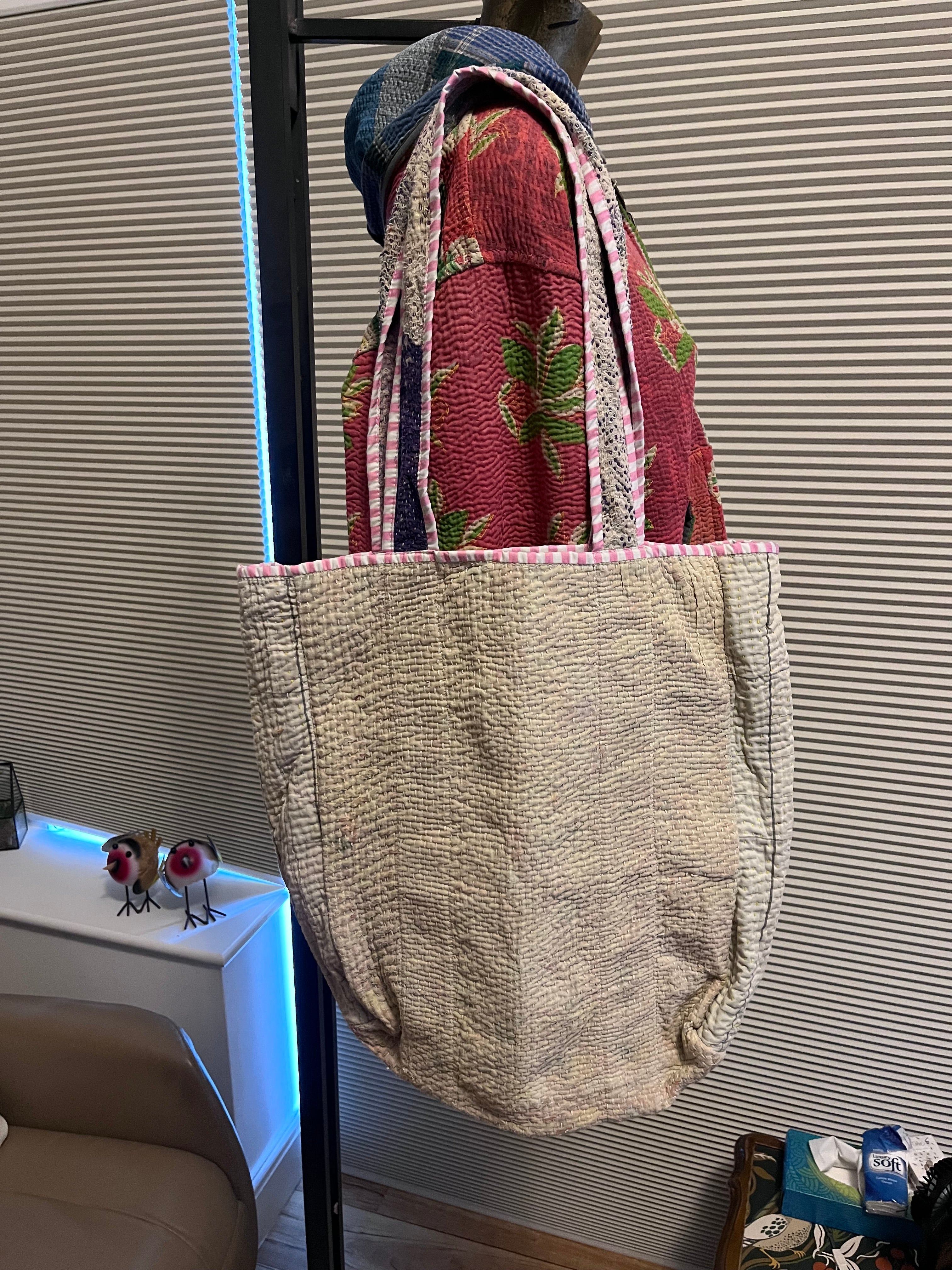 Kantha Trimmed Tote Bag