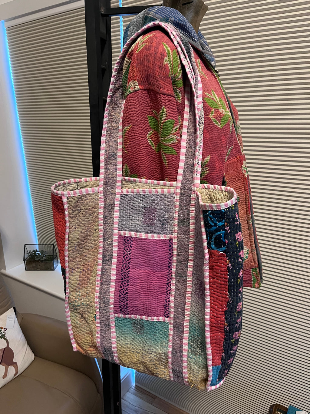 Kantha Trimmed Tote Bag