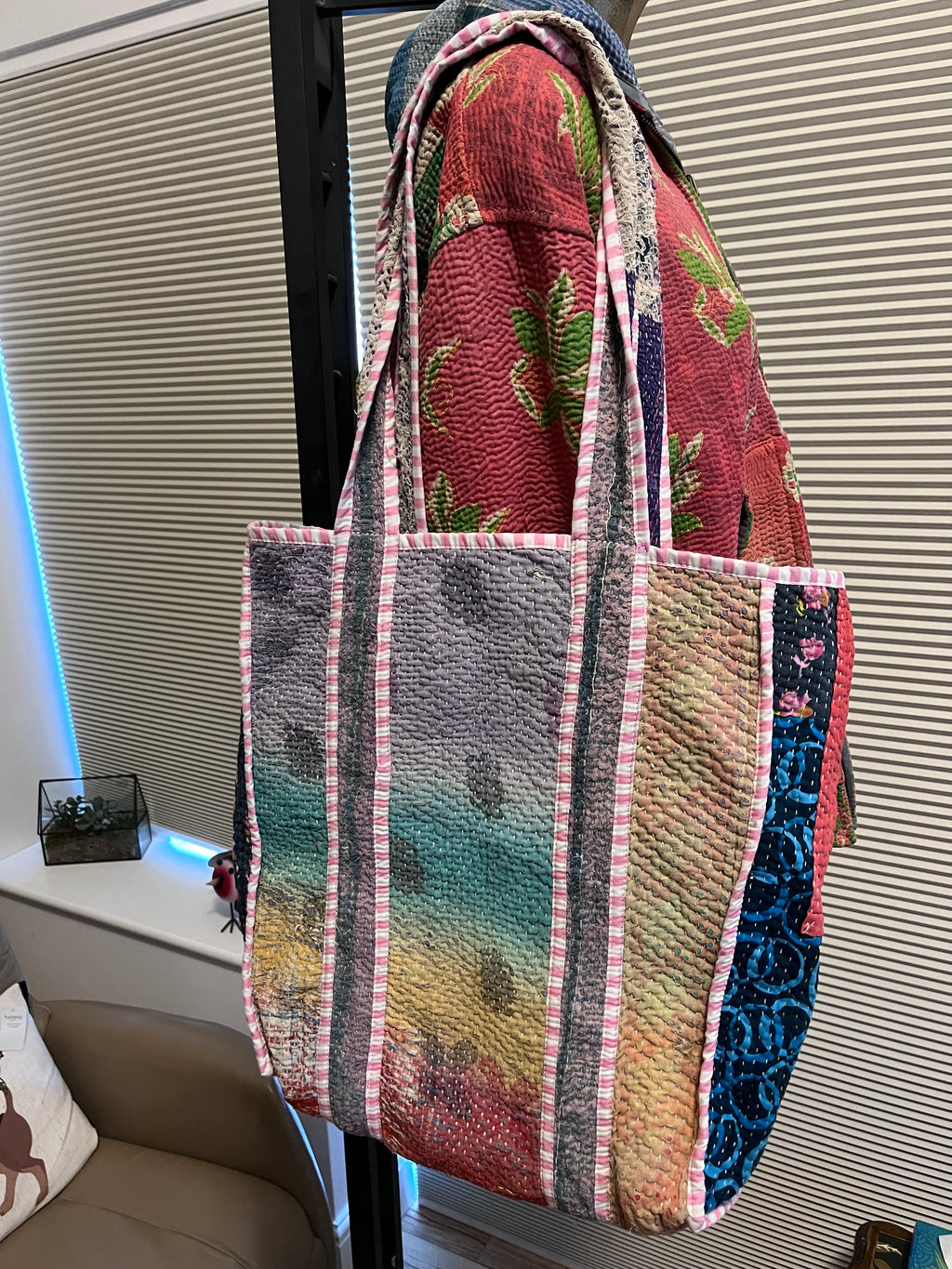 Kantha Trimmed Tote Bag