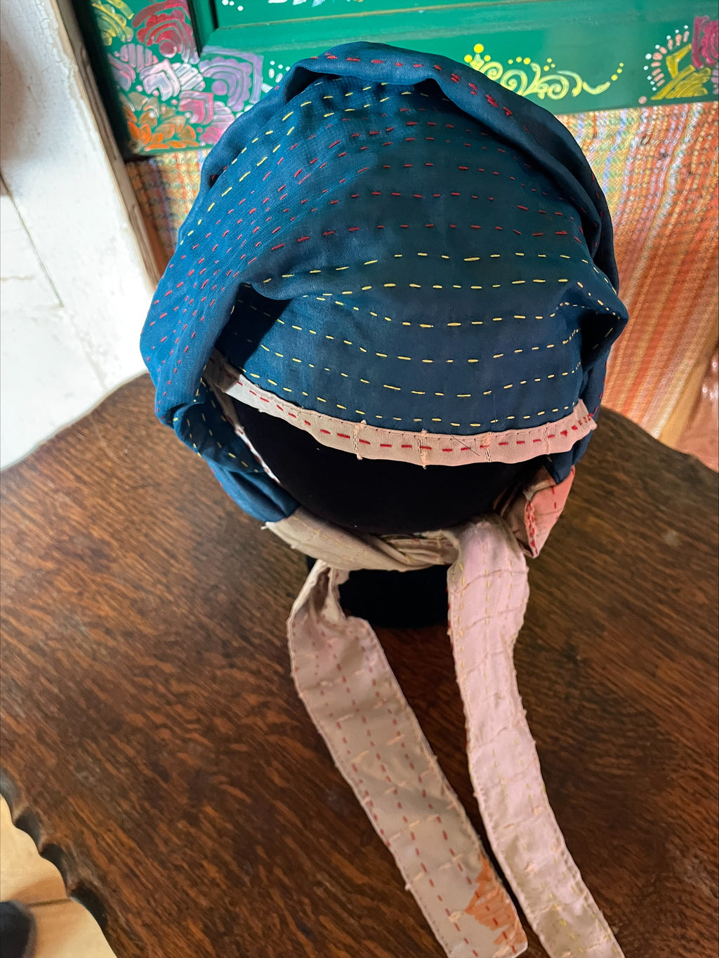 Silk kantha Head Scarf -Reversable